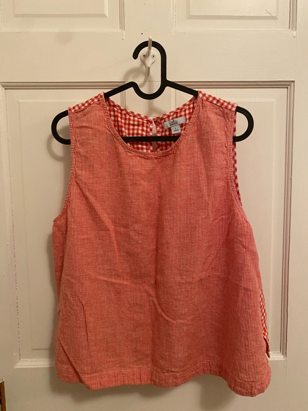 Croft & Barrow Linen Blend Red and White Gingham Women’s Tank Top Size L